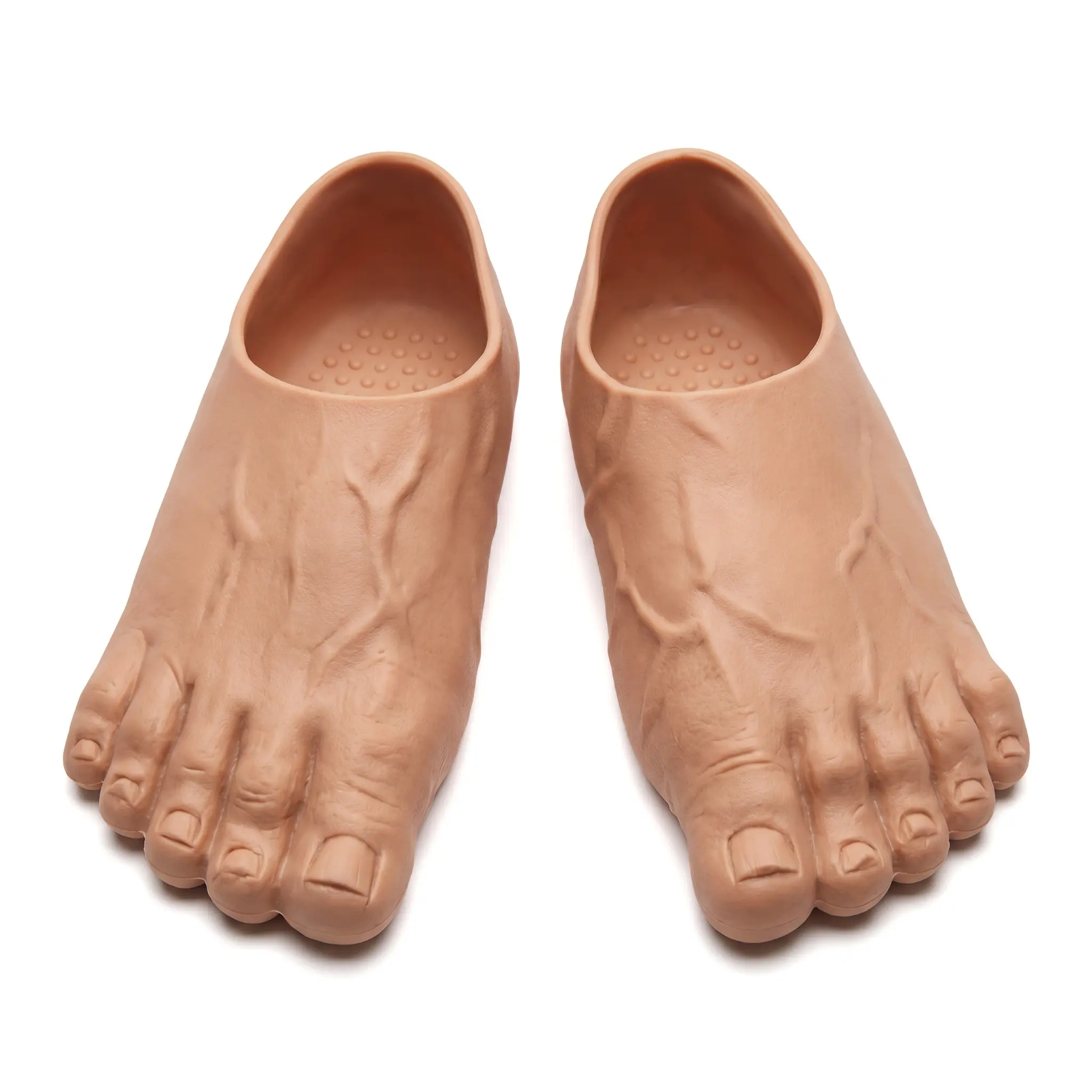 Giant Feet Slippers For Cosplay Party Fun Silicone Realistic Barefoot Shoes Halloween Costume Prop 2 Counts Comfortable Fit Rubber Cartoon Footwear Bar Club