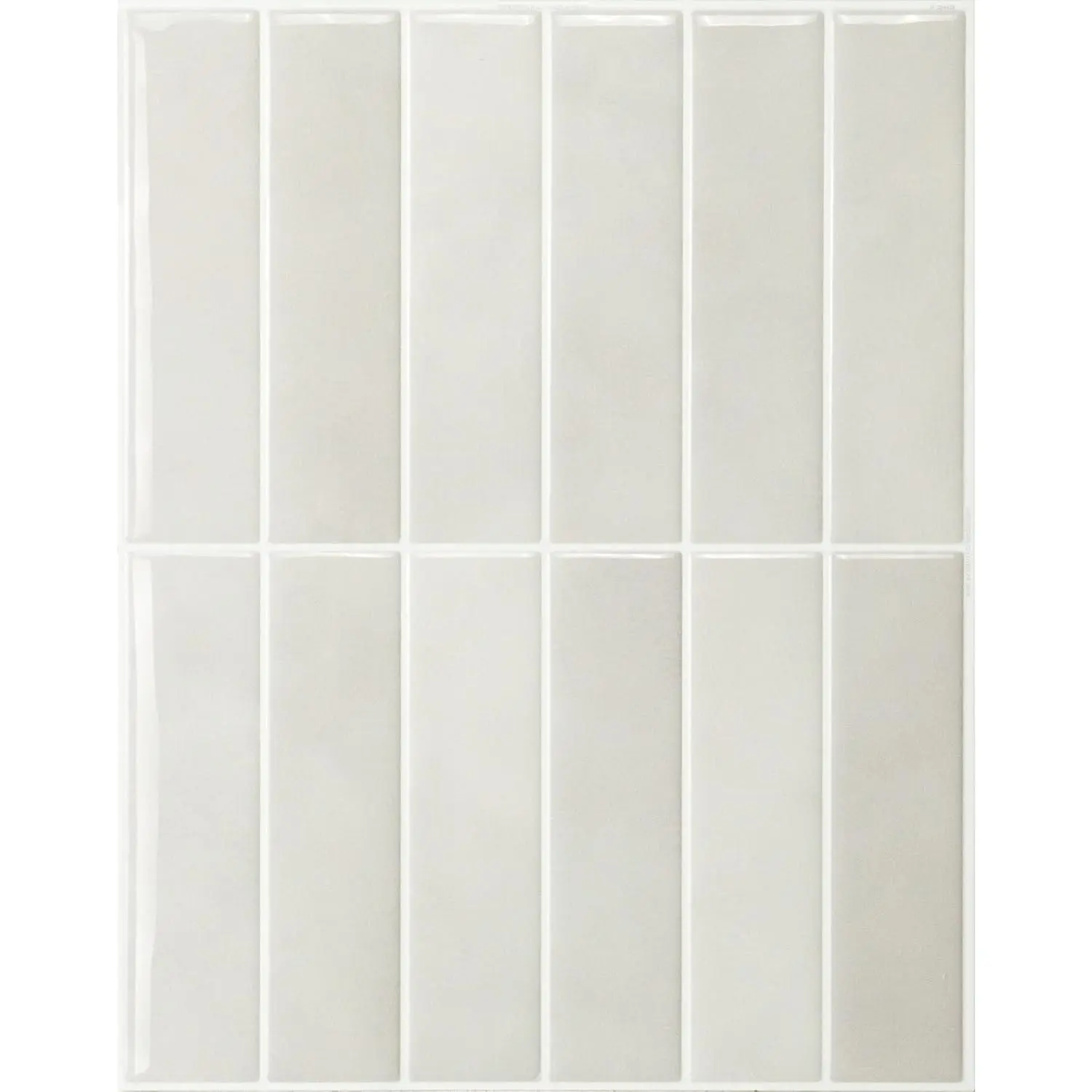 Peel and Stick backsplash, Stacked White & Grey, 11.43"x9" | Pack of 5 (3.5 sq ft), Glossy, Heat/ Resistant, Low VOC, Kitchen/Bathroom, Renter Friendly,