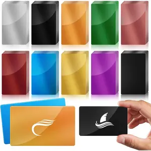 100 Pcs Metal Engraving Blanks Colorful Aluminum Sheet Laser Engraving Business Card Multipurpose Engraving DIY Gift Cards 86 x 54 x 0.21 mm (10 Colors)