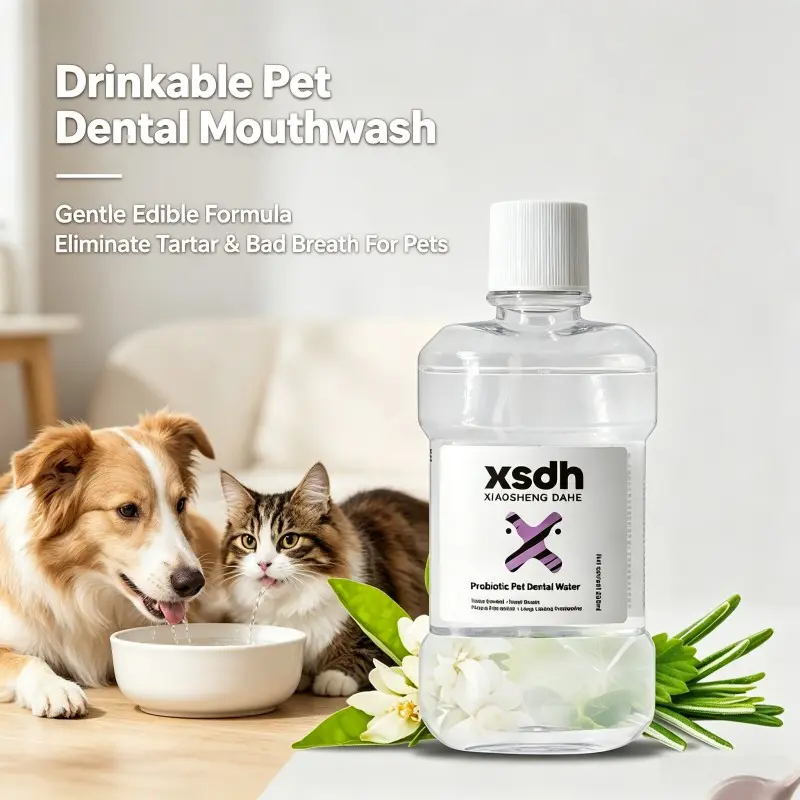 Drinkable Pet Mouthwash for Dogs & Cats | Breath Freshener Remove Tartar Gentle Edible Dental Water