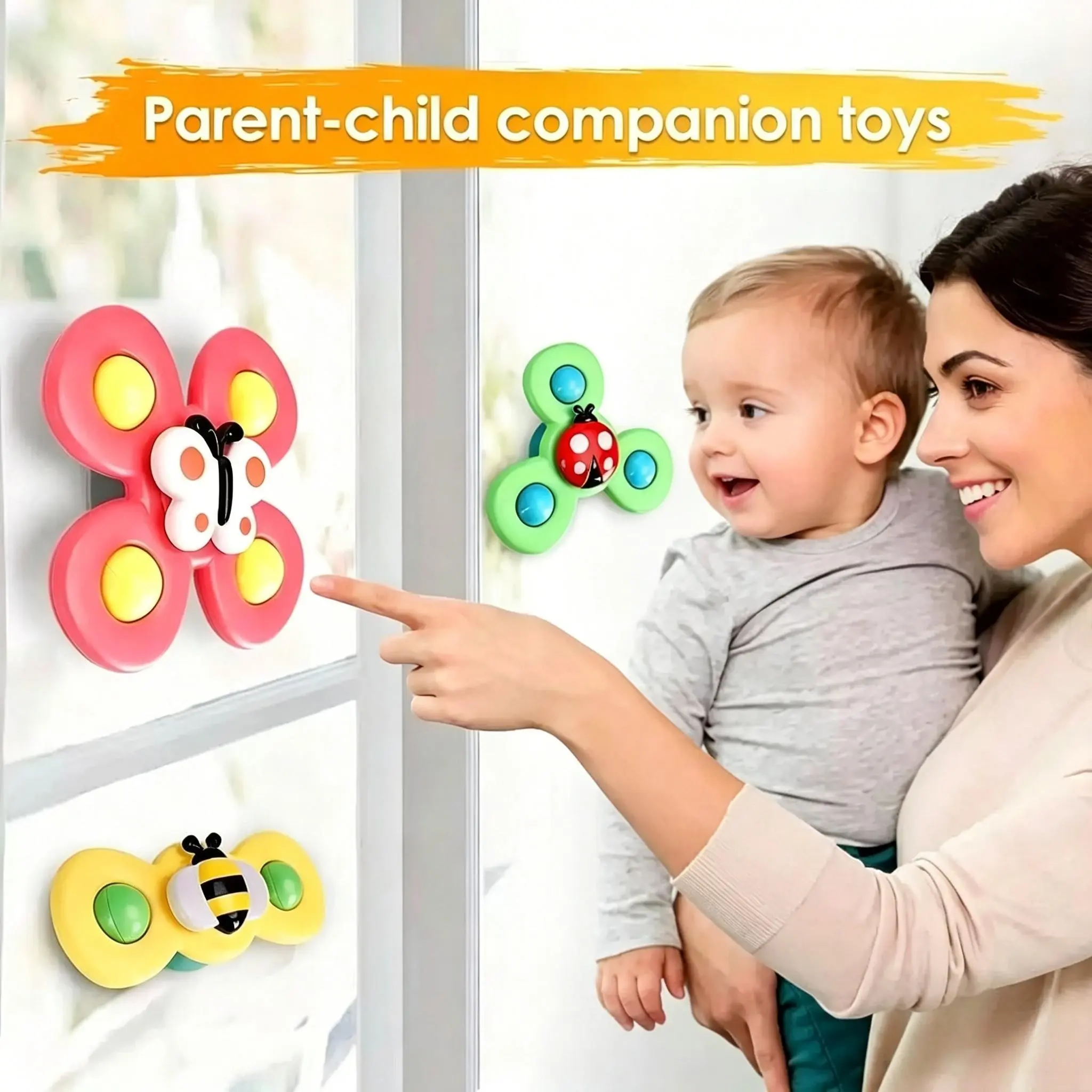 ✨3Pcs Novel Insect Suction Spinner Toys, Rotating Sensory Toys with Strong Suction Cups, Attachable to High Chairs, Tables & Windows, Portable Travel Stress Relief Toys for Toddlers #SuctionSpinner #NovelToys #ViralToys #ToddlerToys #SensoryToys #TravelTo