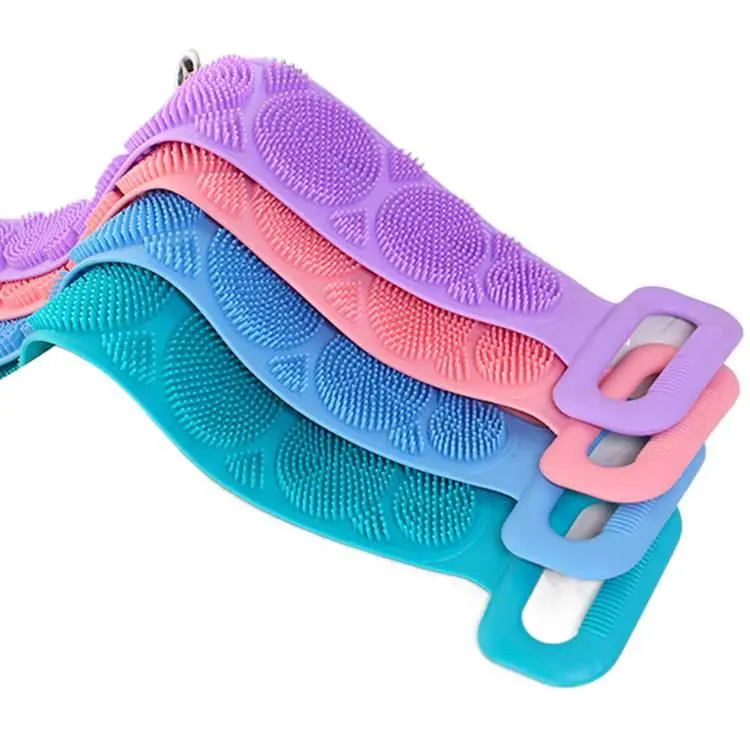 Dual-Sided Silicone Back Scrubber Belt - Deep Exfoliating Shower Strap for Hard-to-Reach Areas, Powerful Mud Removal & Gentle Massage