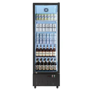 VEVOR Commercial Merchandiser Refrigerator, 12.7 Cu. Ft/ 360 L Glass Door Display Refrigerator, Upright Beverage Cooler Fridge with 4 Adjustable Shelves, Soft LED Light Casters for Homes Shops Bars
