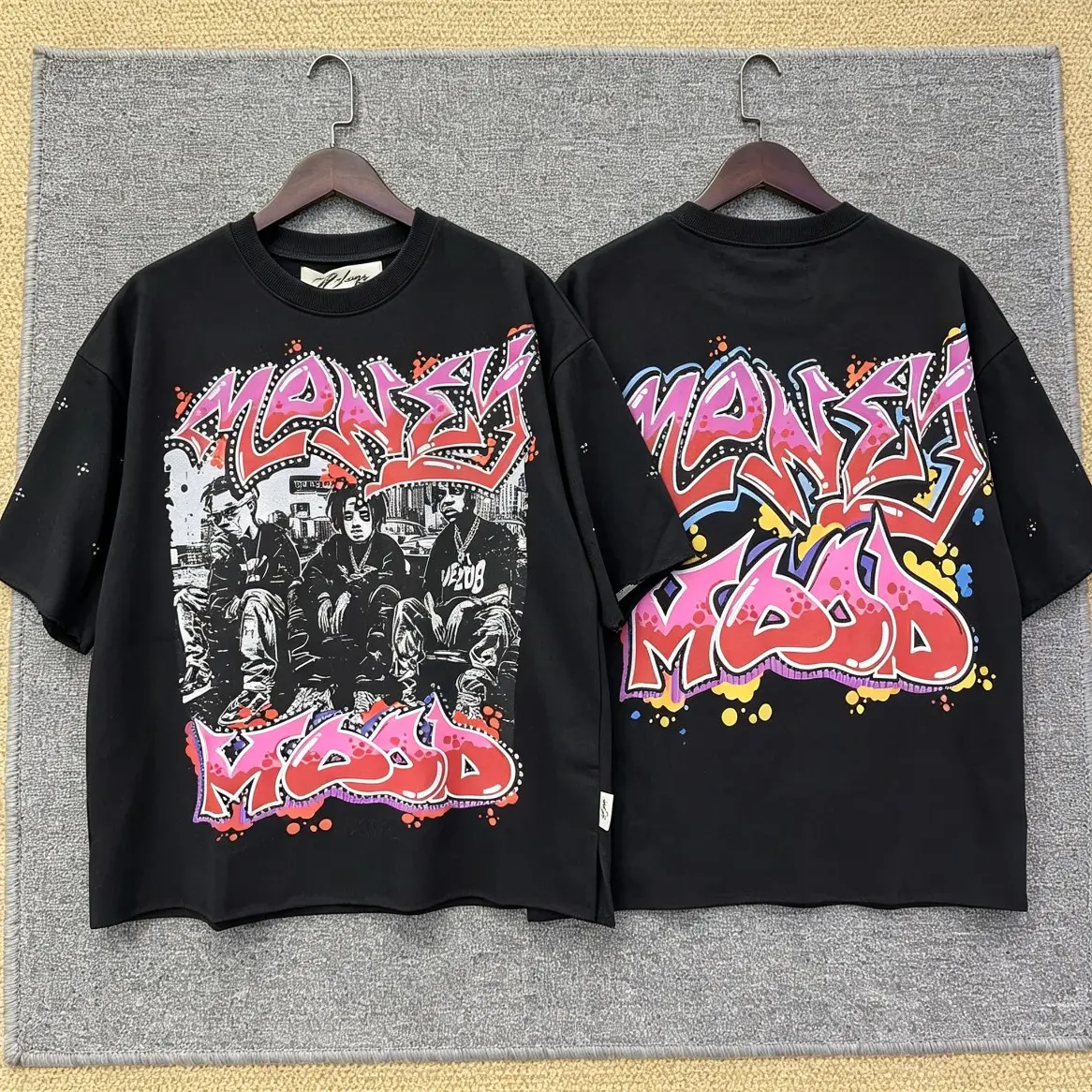 Stay High Washed Graphic Tee Cropped T-Shirt Oversized Loose Fit Cotton Streetwear Y2K Hip Hop Vintage Crew Neck Unisex Baggy Short Sleeve Summer Top Trendy Aesthetic
