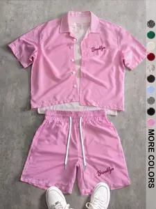 Men's Plaid Print Blouse and Shorts Set, Casual Slim-Fit Long Top, Comfortable Daily Wear, Trendy All-Season