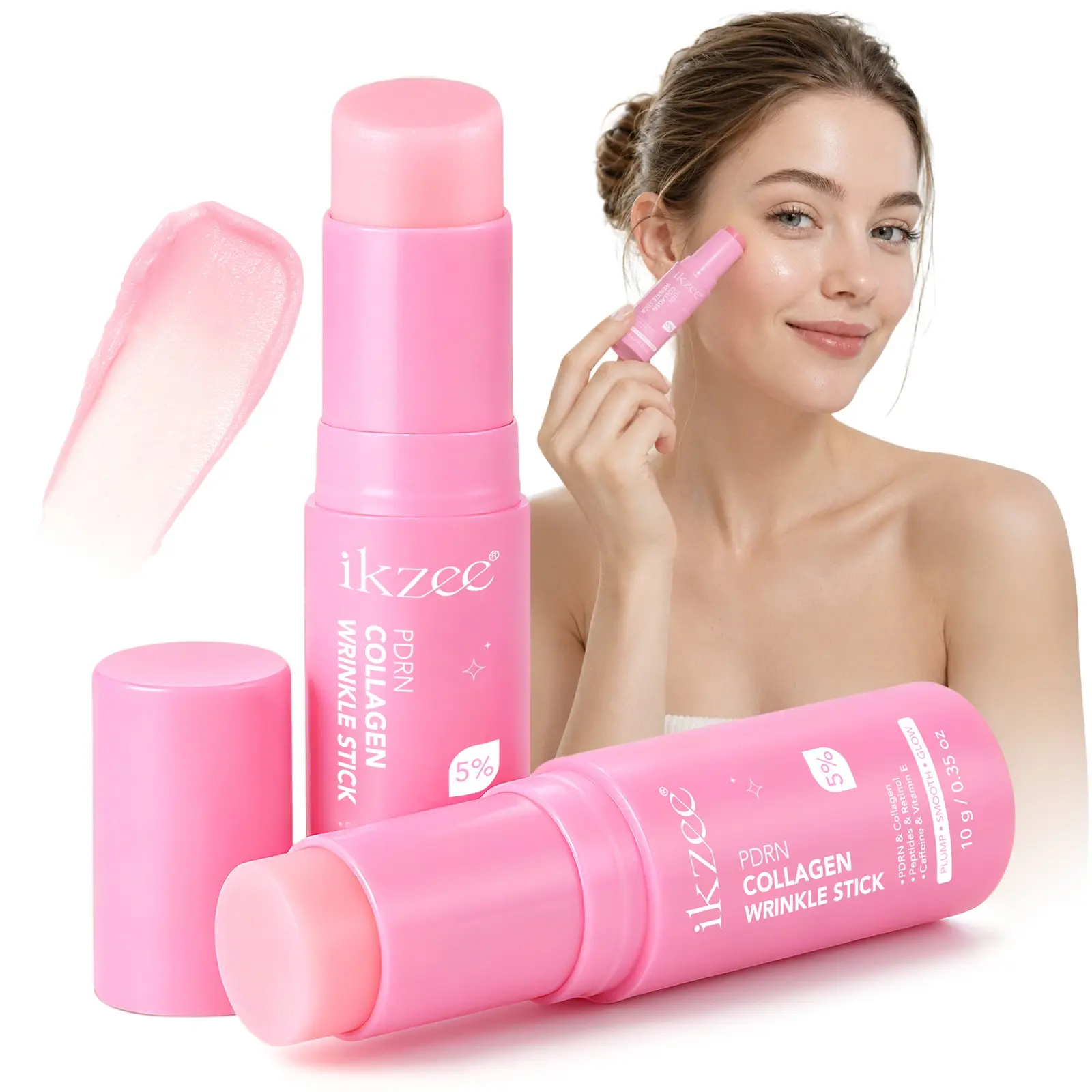 Ikzee Collagen Multi-Effect Moisturizing Balm 10g, Anti Aging Moisturizer, Contains Retinol and Peptides, Smooths Face and Neck, High-Efficiency Peptide Matrix