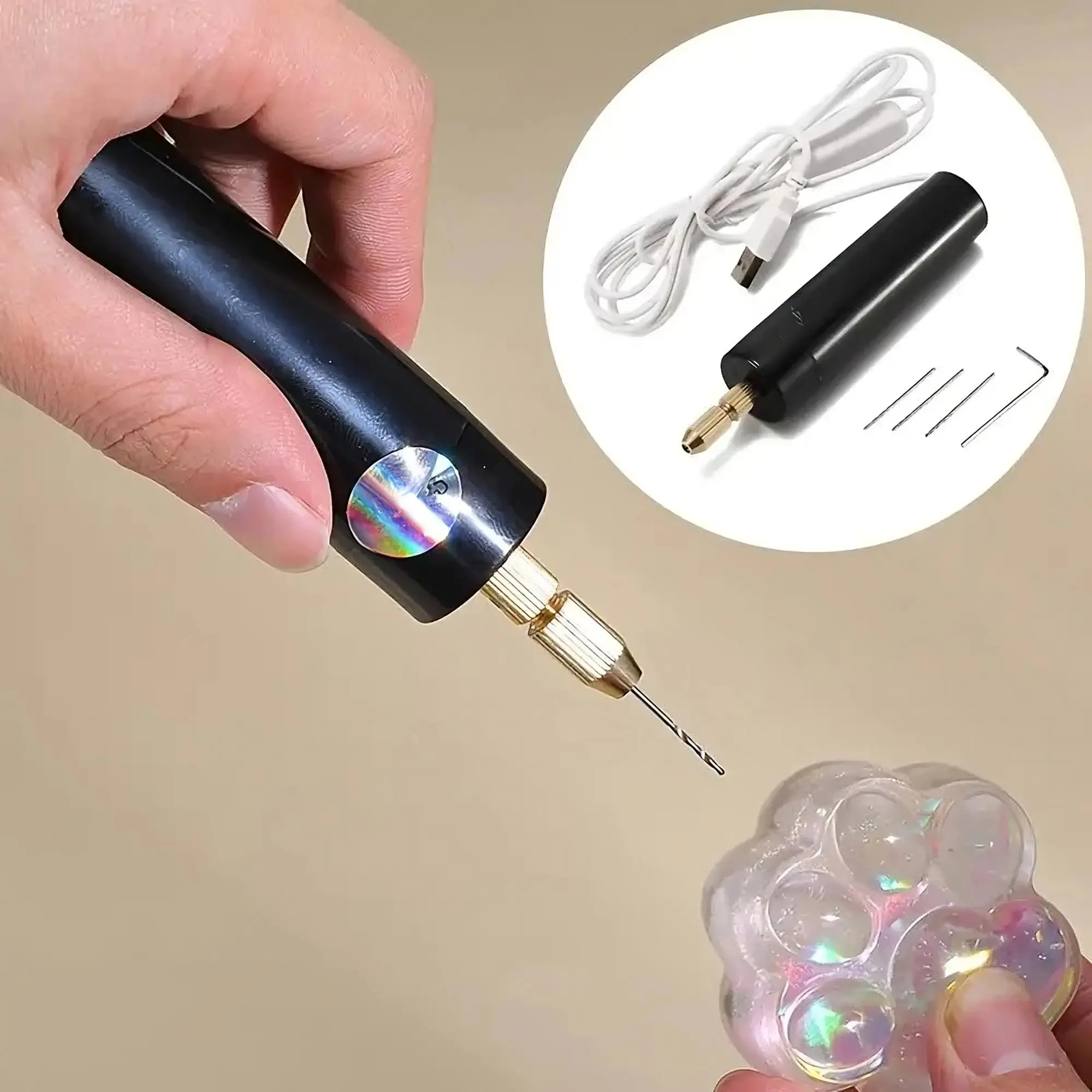 Portable Mini Electric Drill, Usb Powered Handheld Drill, Multifunctional Drill Tool, High Precision Tool for Jewelry Making, Woodworking, Power Tools, Work Equipment for Men, Tools and Gadgets, Polishing, Diy Tool