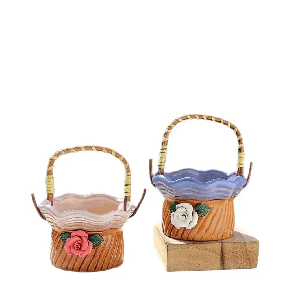 2026 New Rattan Weave Compact Hangable Planter - Round Plant Holder, Single Floral Accent Succulent Hanging Basket for Indoor Recreation, Balcony Decor