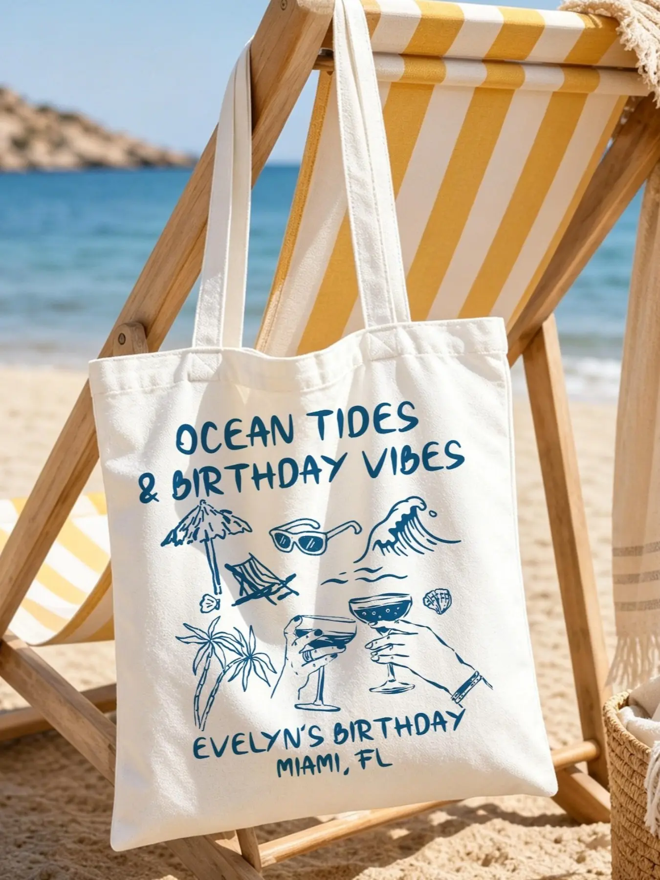 Personalized Beach Club Birthday Tote, Coastal Girls Trip Tote, Lake House Weekend Gift, 30th 40th 50th Birthday Favor, Crossbody Shoulder Bag