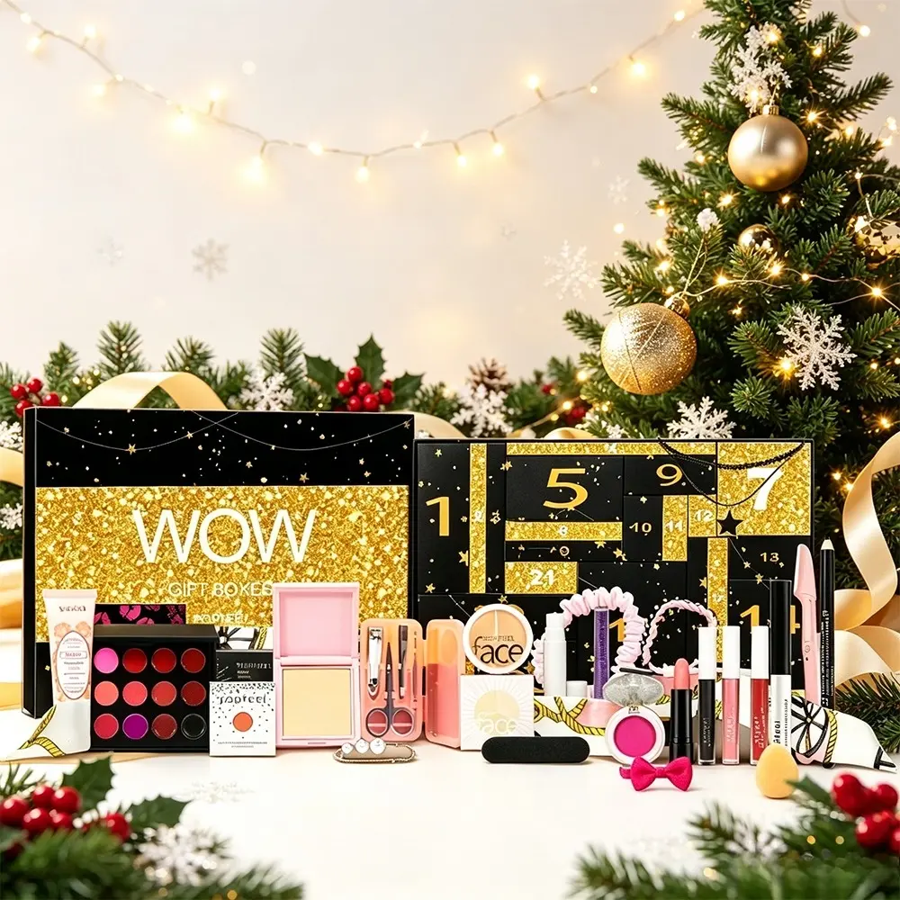 POPFEEL Makeup gift sets, full-face makeup box, dimensional eyeshadow, lip gloss & blush with sponge, scrunchies and necklace as free gifts. Long-lasting pigment for touch-ups and gifting, fits Qixi, Christmas, birthday