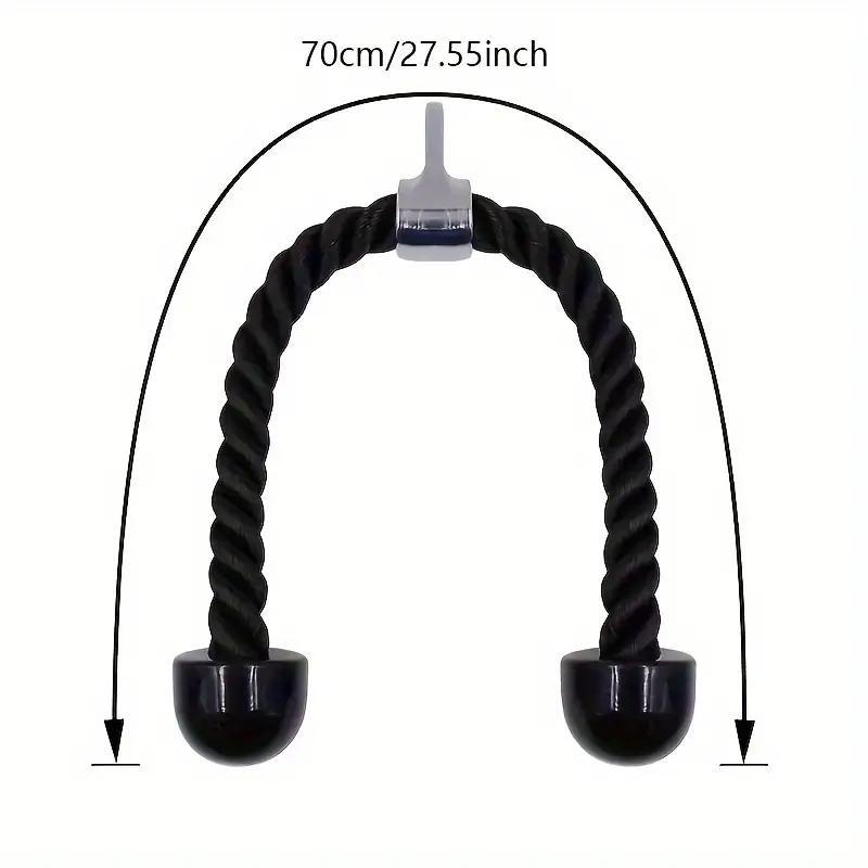 Triceps Rope Machine Attachment, Non-Slip Nylon Rope, Ergonomic Handle, Metal Ring, Home Fitness Accessories