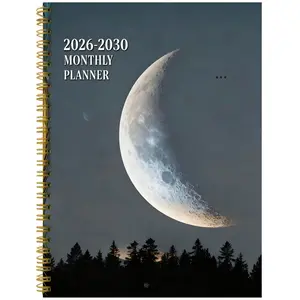 2026-2030 Monthly Planner/Calendar - January 2026 to December 2030, 5-Year Monthly Planner, Moon-Themed Cover Design Notebook, Yearly Calendar Planning, Monthly Tabs, 60-Month Calendar, 5.5 inches x 8.3 inches, Thickened Paper, Elastic Cover, Durable Doub