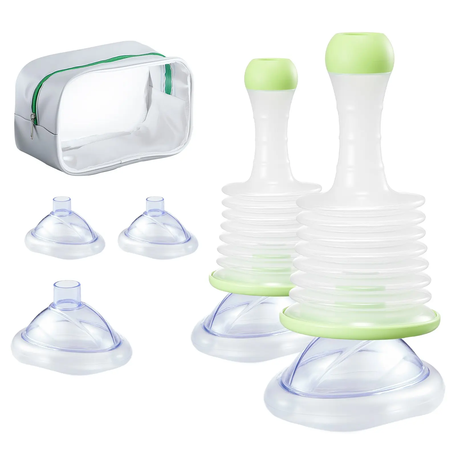 【DealsForYouDays】VEVOR Choking Rescue Device, Portable Airway Clear Anti Choking Suction Device with 5 Multi-size Masks and 1 Storage Bag, First Aid Kit for Removing Blocked Objects, for Home, School, Travel