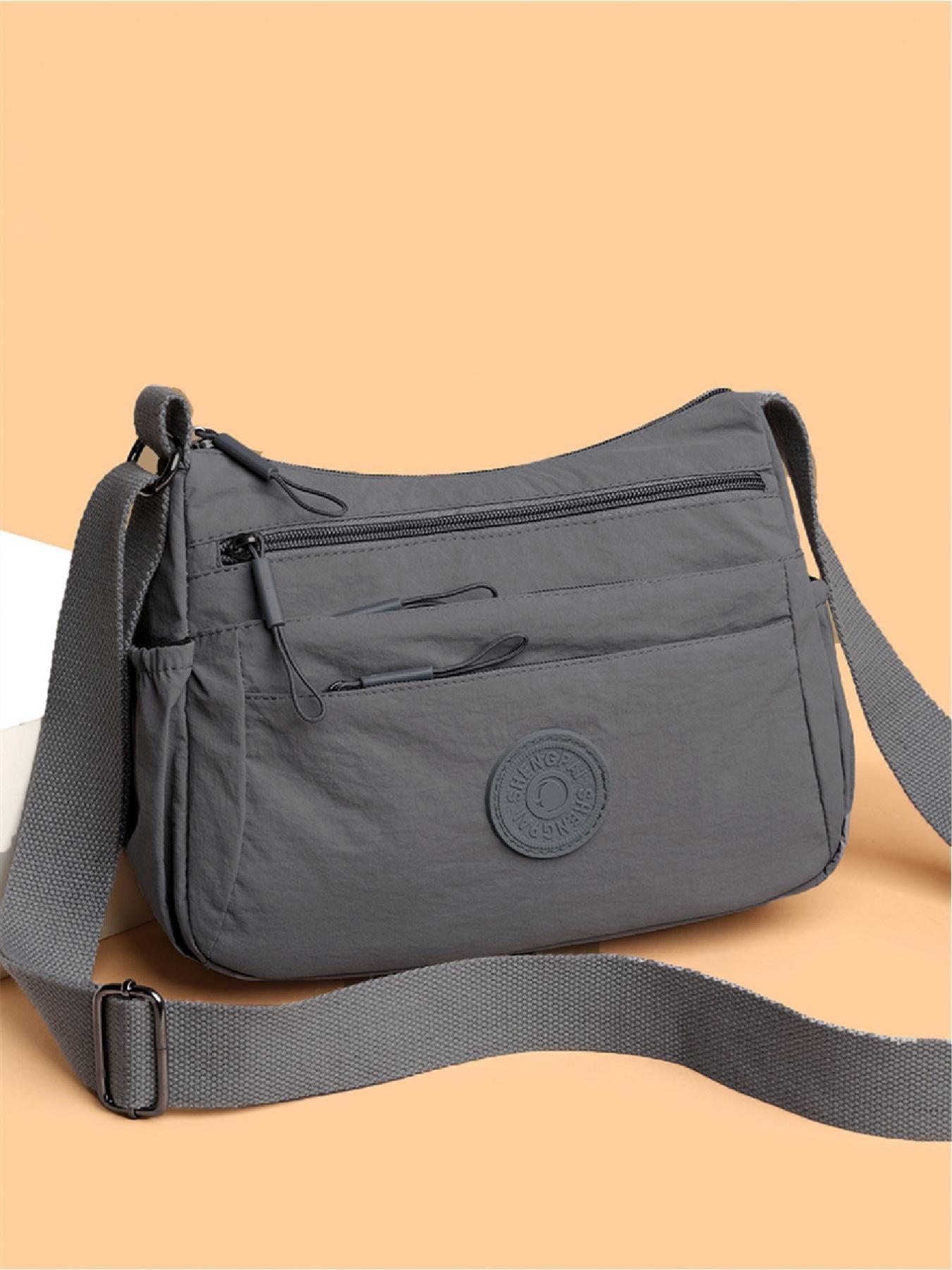 Women's Solid Color Fashionable Multi-pocket Zipper Crossbody Bag for Daily Use, Casual Trendy Versatile High-quality Daily Commuting Bag, Crossbody Purse