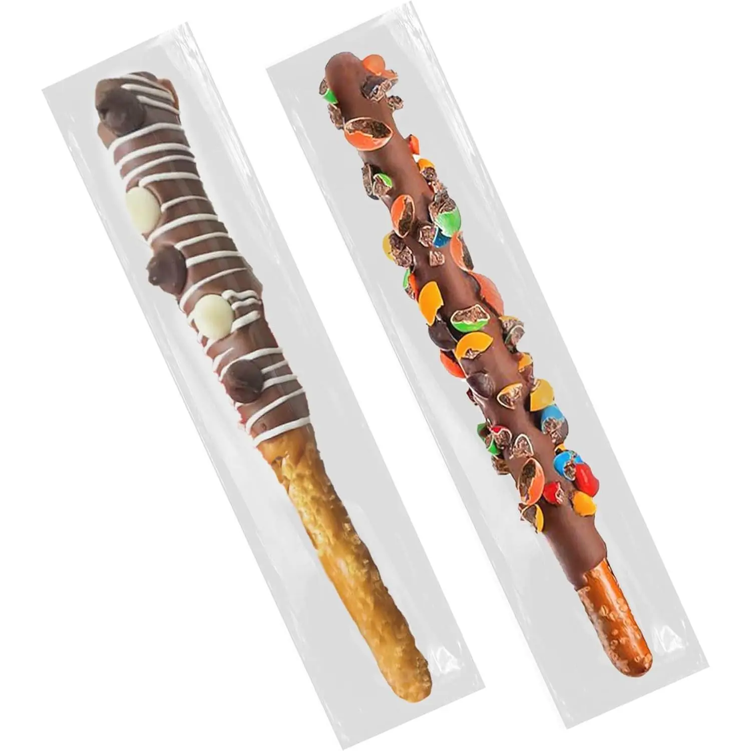200 count Self Sealing Cellophane Bags: 2x10 Inches Clear Pretzel Rod Resealable Pretzels Individual Bags for Packaging ICY Candy  Popsicle Cookies Stick