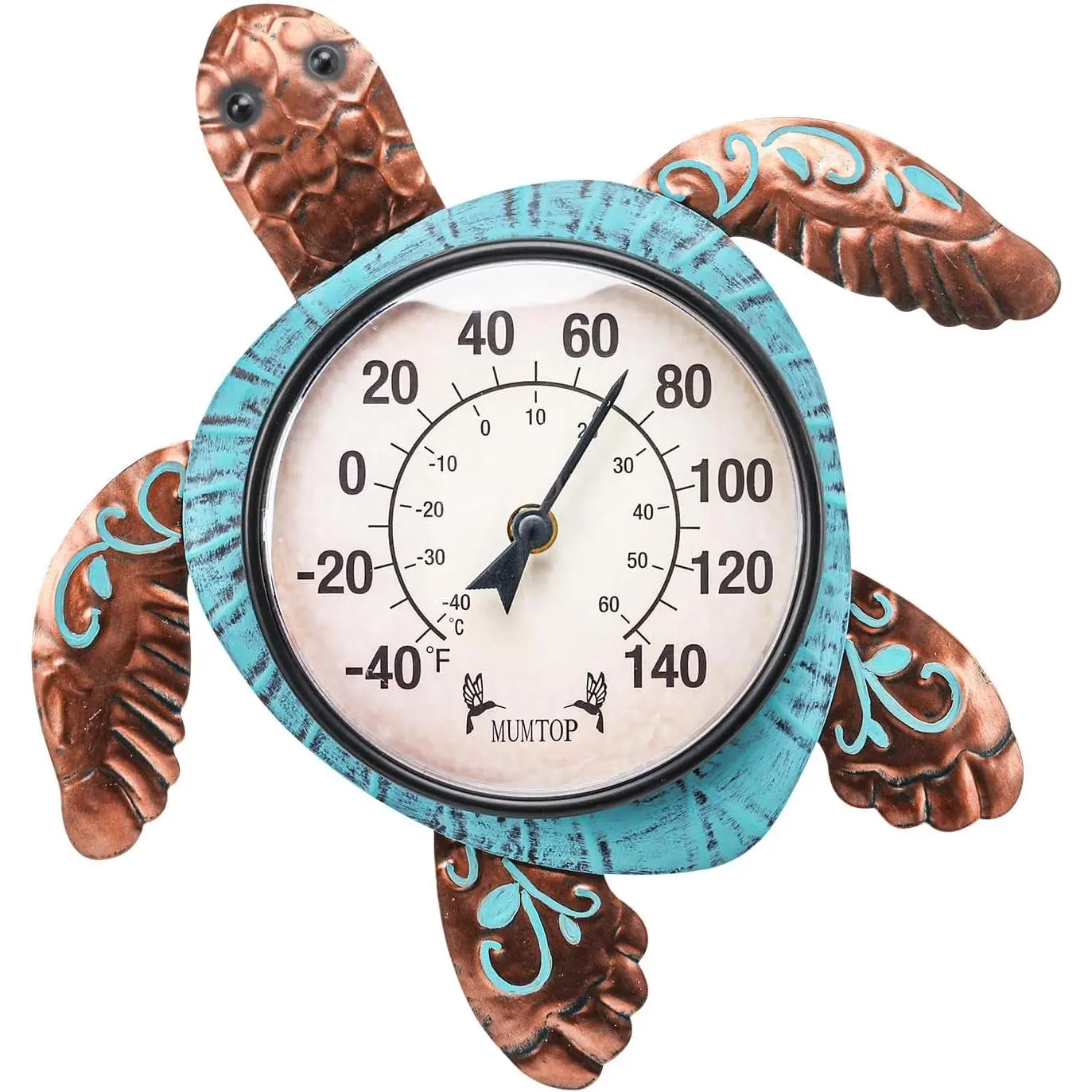 Outdoor Thermometer, Turtle Outside Wall Thermometer for Patio Yard Garden