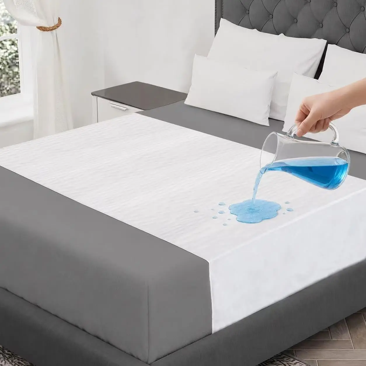 Waterproof Bed Pads Incontinence 60" x 36" (Queen) Washable Reusable Mattress Protector Bedwetting Pad for Adults, Elderly, and Pets