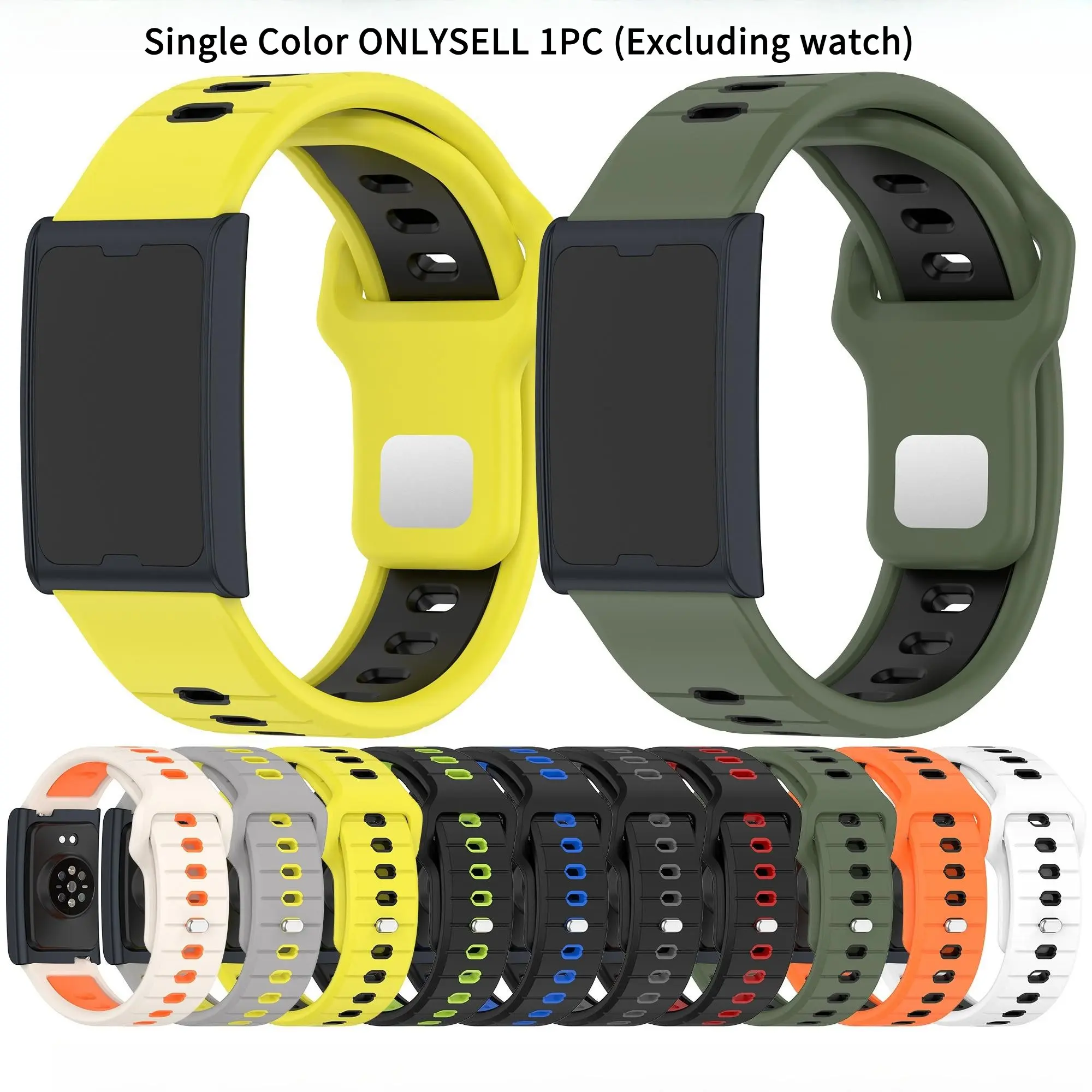 1 Piece Dual Color Silicone Watch Strap Suitable for Amazfit Helio Strap (A2445)/T-Rex 3 (A2322)/Balance (A2286)/Balance 2 (A2429) Smart Watch Accessories Smart Wearables Smart Watch Straps Smartwatch Accessories