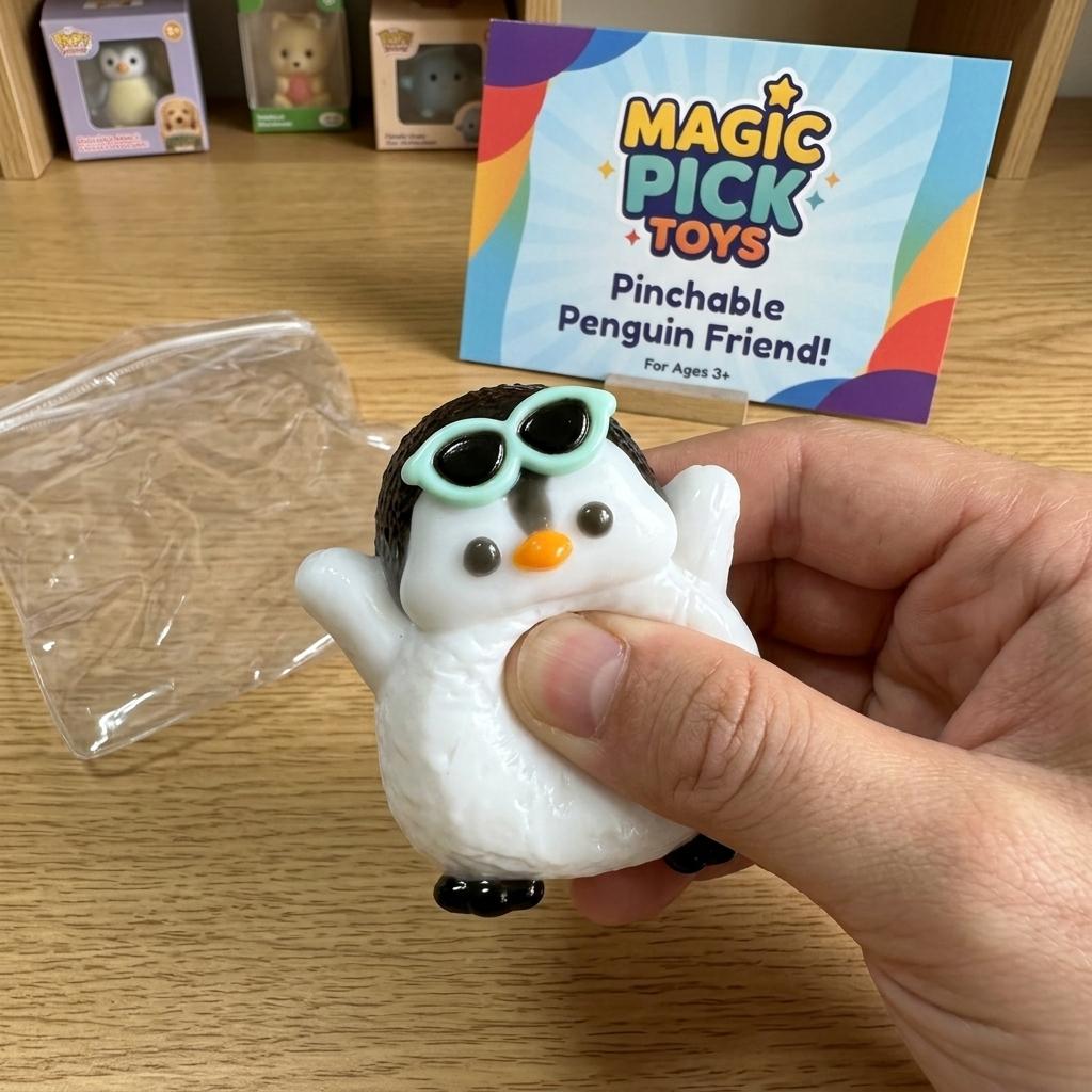 Final Sale | Chonky Belly Penguin Squishy - Food-Grade Silicone Slow-Rising Rebound Squishy Fidget Toys for Stress Relief - Soft Squeeze Toys with Thick Creamy Slime Texture, Handmade Non-Toxic Sensory Toys