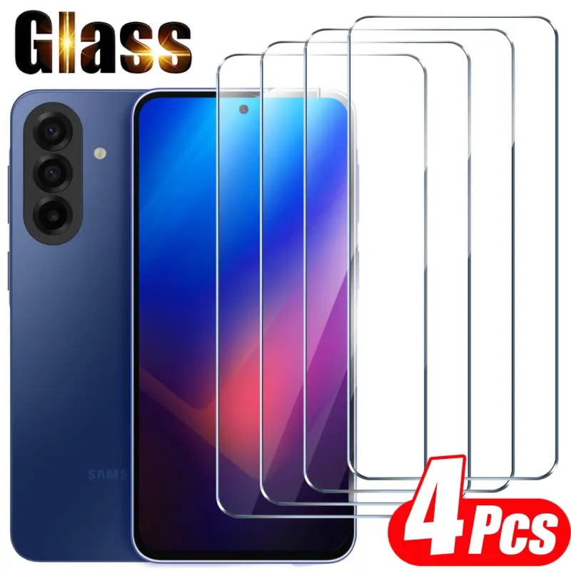 4pcs HD Clear Tempered Glass Screen Protector, Protective Screen Protector, For Samsung Galaxy S20 S21 S23 S24 S25 FE A51 A52 A53 A54 A55 A13 A14 A15 A23 A24 A33 A34 A35 4G/5G Glass 9H Hardness Bubble Free, Case Friendly, Anti-Scratch