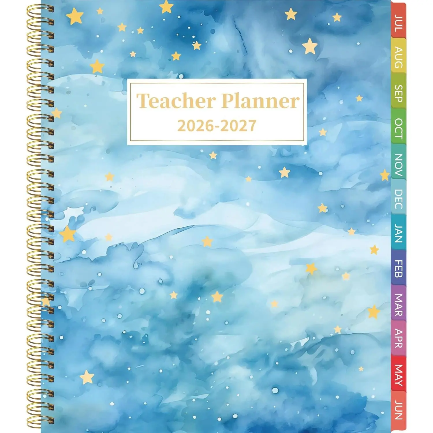 Teacher Planner 2026-2027 Weekly and Monthly Teacher Planner 2026-2027 Academic Year, July 2026 - June 2027, 8.7" x 10.8", Lesson Planner Book with -Wire Binding & Tabs for Teachers - Blue
