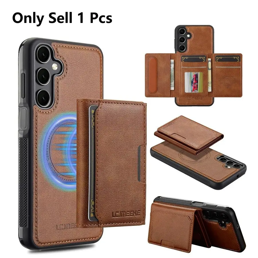 Magnetic Flip Leather Protective Phone Case for Samsung Galaxy S26 S25 S24 S23 S22 S21 Plus Ultra FE A14 A15 A16 A17 A34 A35 A36 A37 A52 A53 A54 A55 A56 A57 4G/5G Wallet Card Cover Accessories