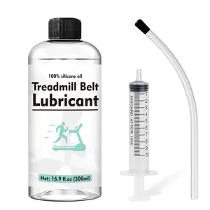 500ml 100% Silicone Treadmill Belt Lubricant with 7.8" Reach Tube & 10ml Syringe Reduces Friction Noise for Treadmills Walking Pads Fits All Brands