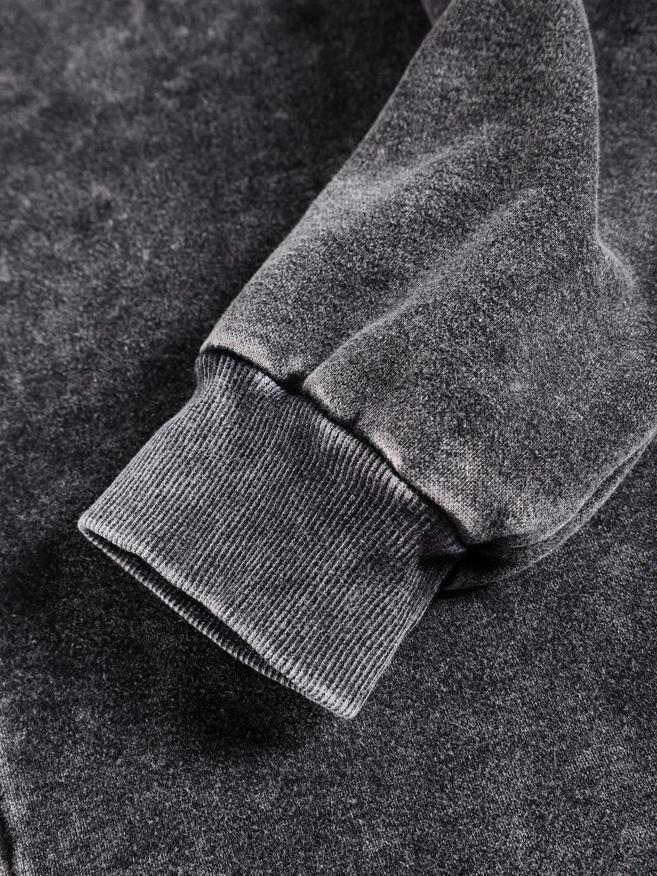 Cotton men's street Y2K retro style washed hooded zipper sweatshirt fashionable casual men's tops, men's long-sleeved velvet autumn and winter jacket