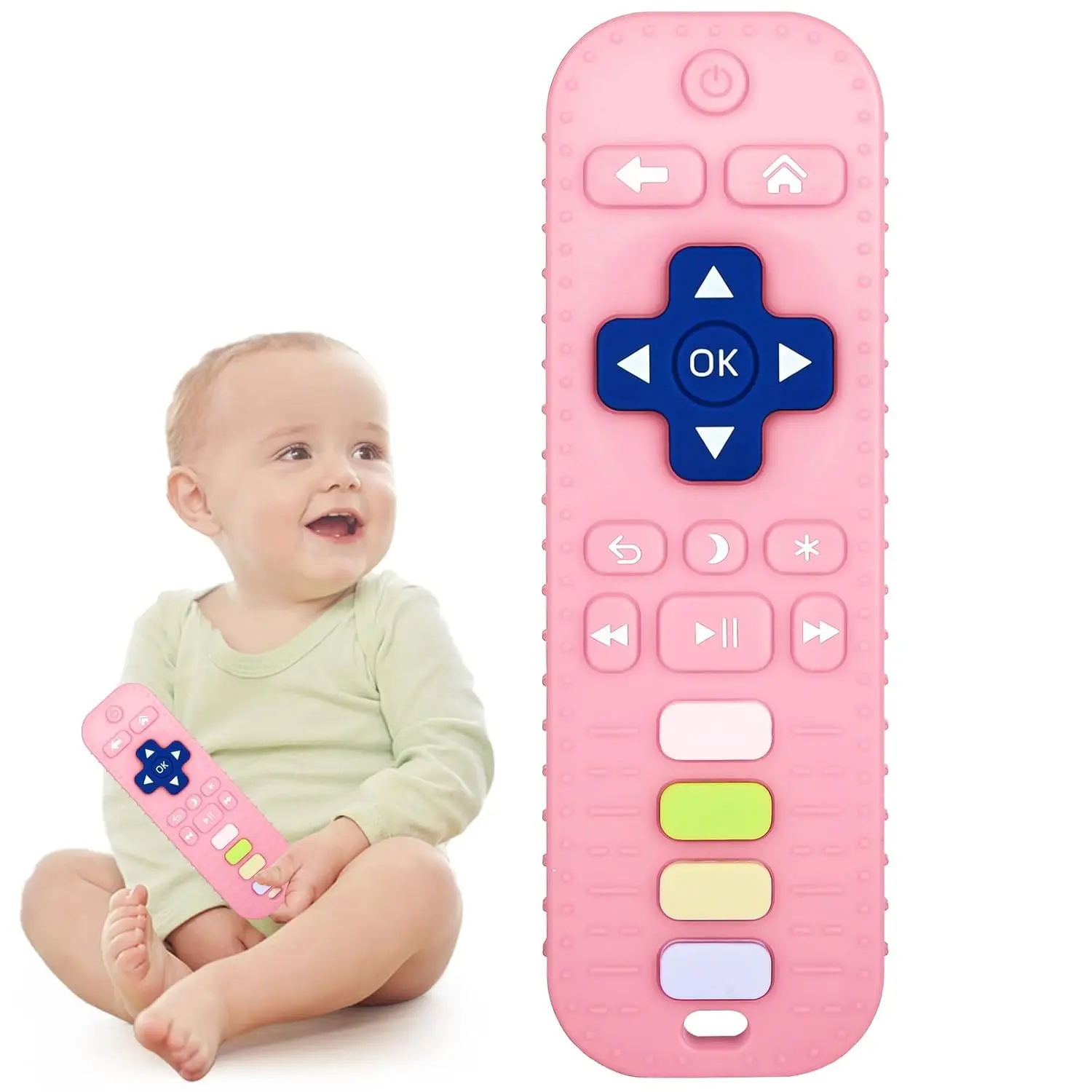 Silicone TV Remote Teethers for 3-6 Months Infants, BPA-Free Infant Size Teeth Relief Chew Toys for Baby Teething Relief (Suitable for 12-18 Months Toddlers)