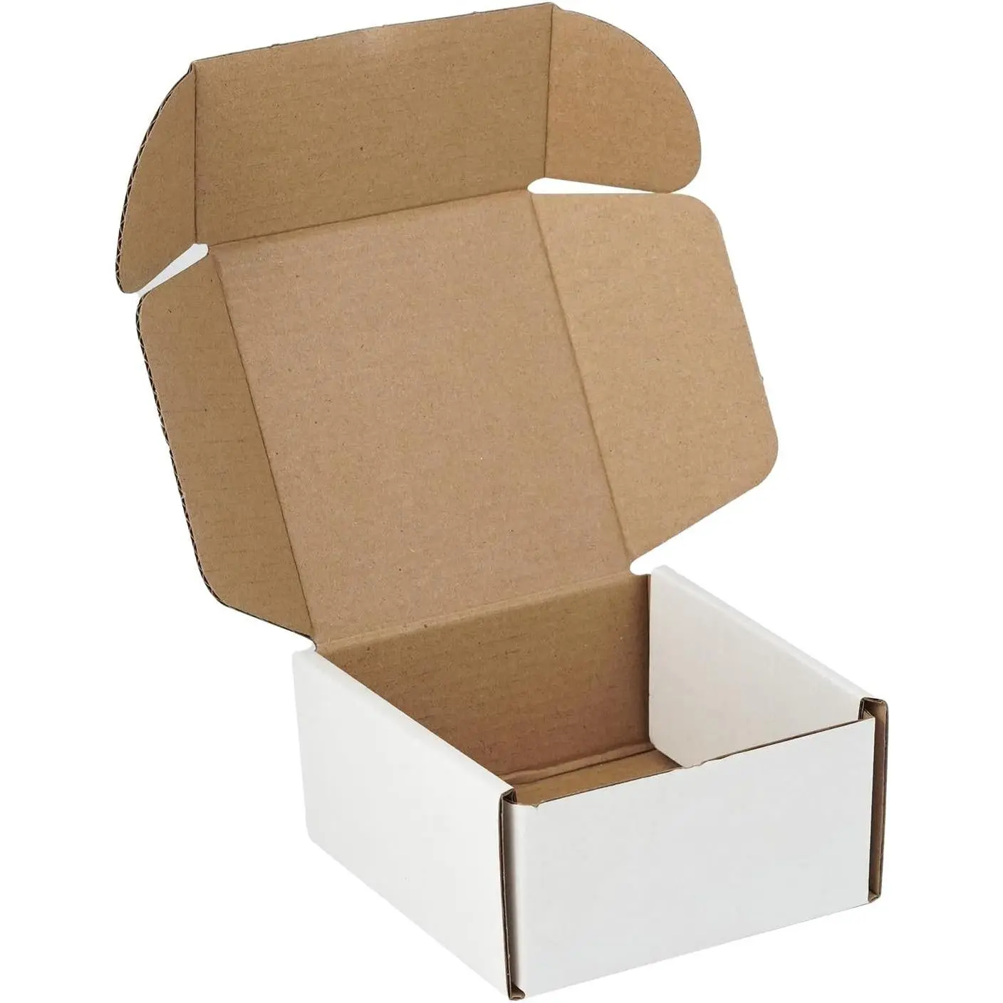 25 Pack 4"x4"x2" inch Small Shipping Boxes White Corrugated Cardboard Box for Small Business, Mailer, Shipping, and Packing
