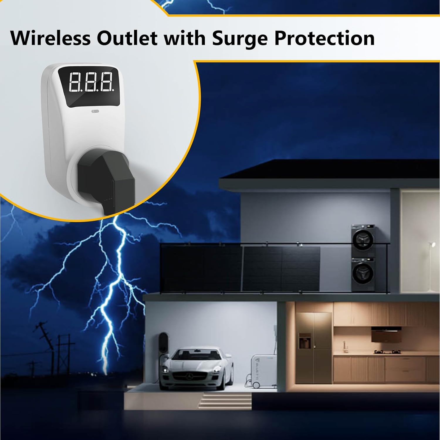 Surge Protector, 1800W Wall Surge Protector for Refrigerator, TV, PC, Home Appliance,  Regulator with LED Display Screen, Adjustable  Protector, 15A, 120V, 2 Pack