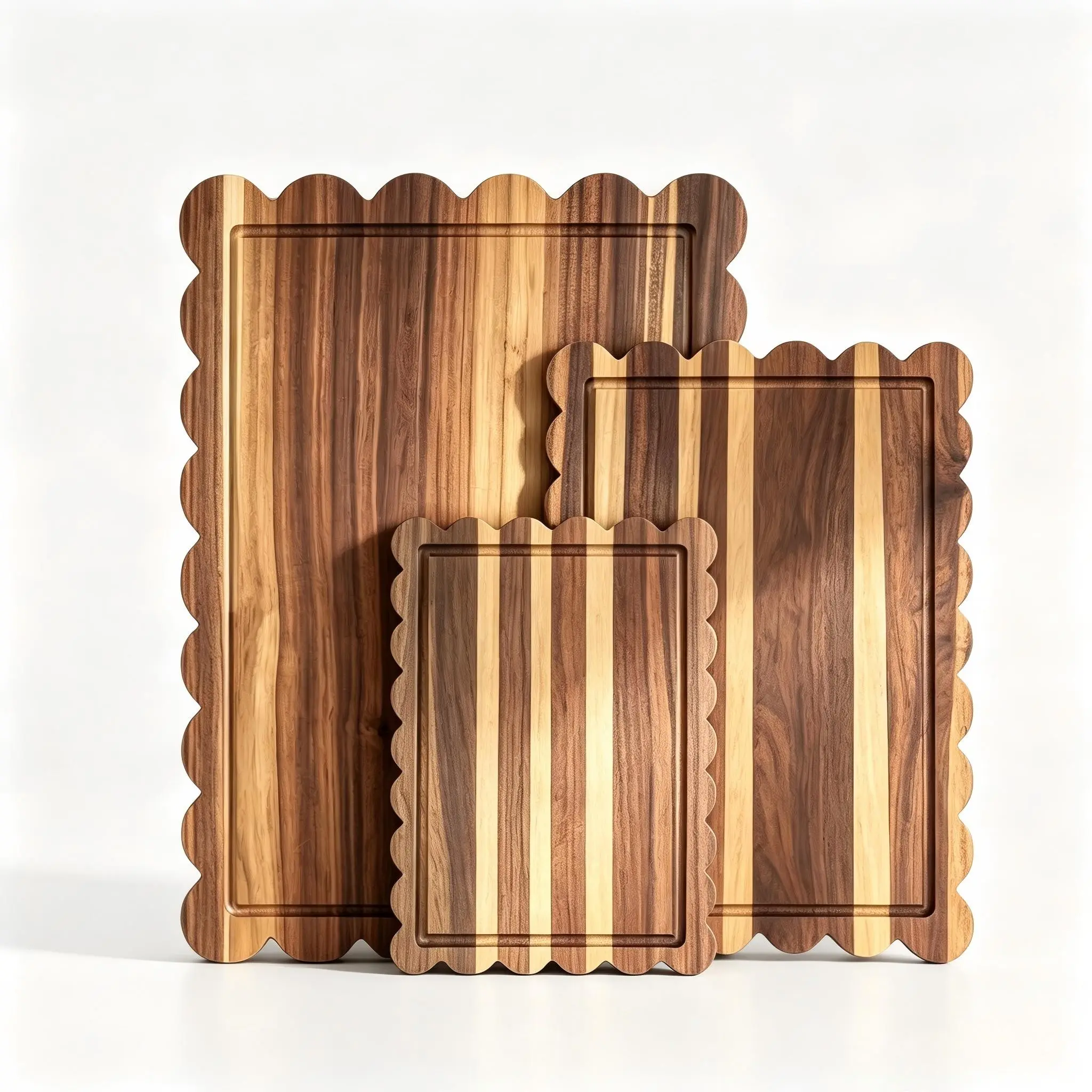 Rustic Wooden Cutting Board Set, Kitchen Chopping Board, Decorative Serving Boards for Bread, Cheese, Meat, Fruit, Vintage Kitchen Decor, Home Dining Plates