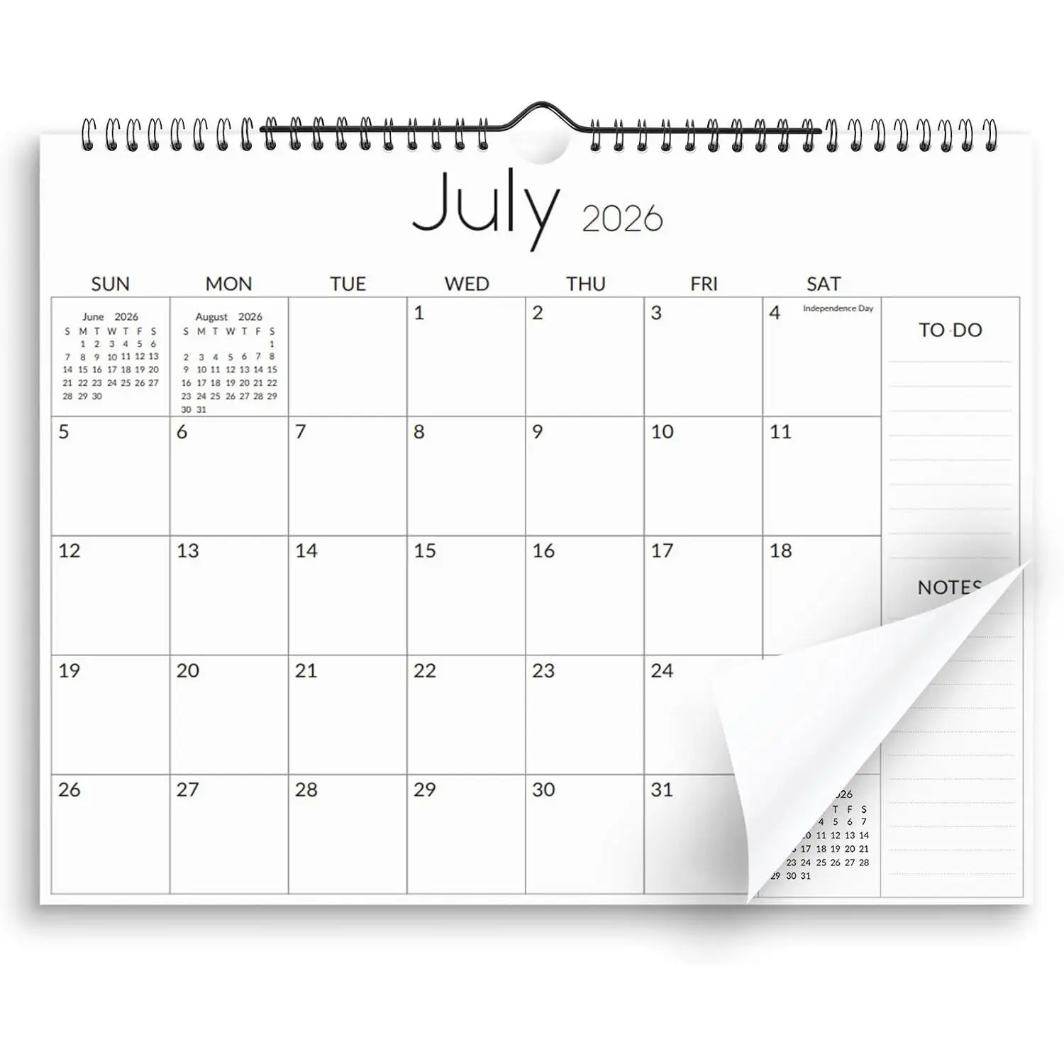 Wall Calendar 2026-2027, Apr. 2026 to Dec. 2027, 21 Months 2026-2027 Wall Calendar with Planner Stickers, 14.5" x 11", Black