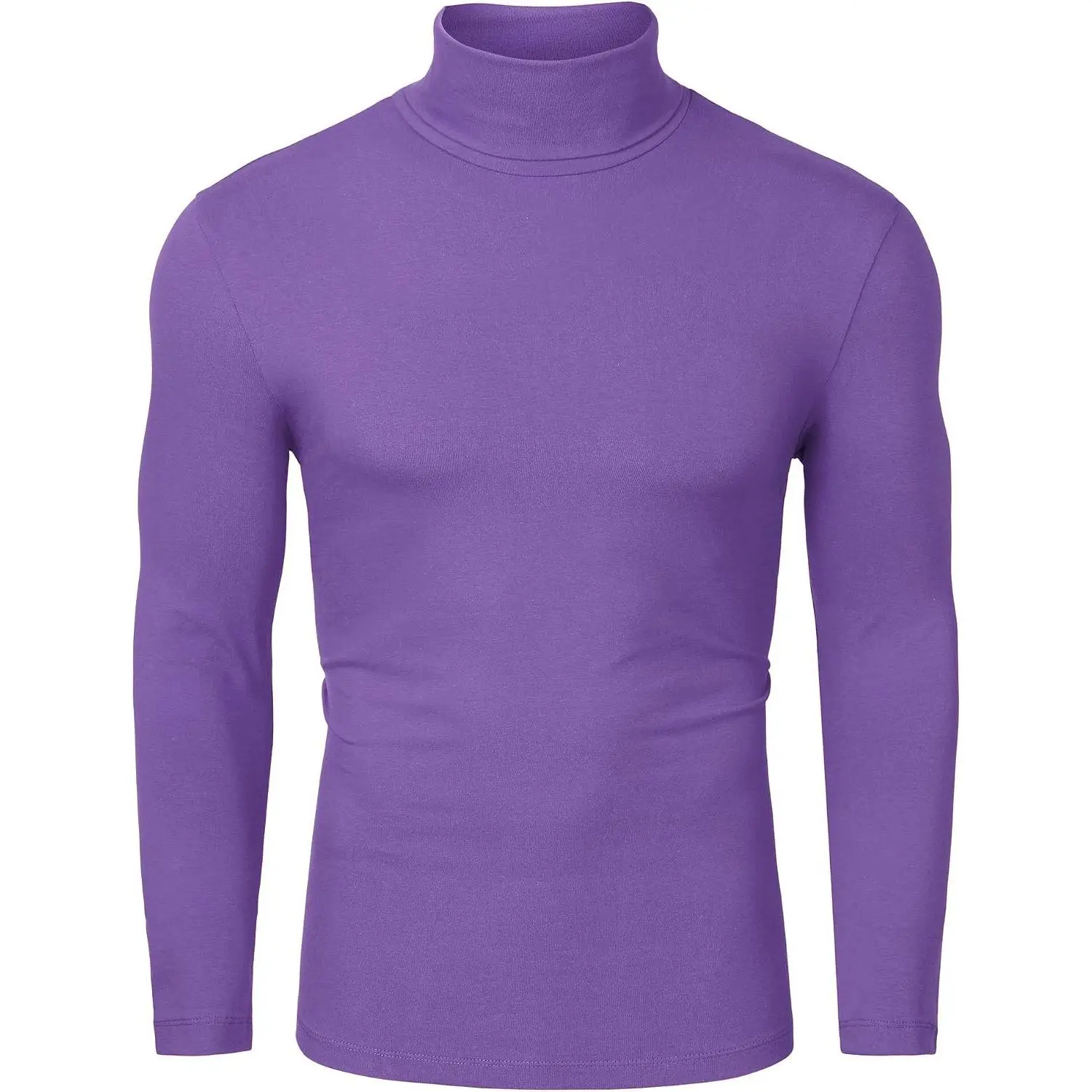 Men's Slim-Fit Long-Sleeve Turtleneck Pullover Shirt, Menswear Clothes for Daily Wear