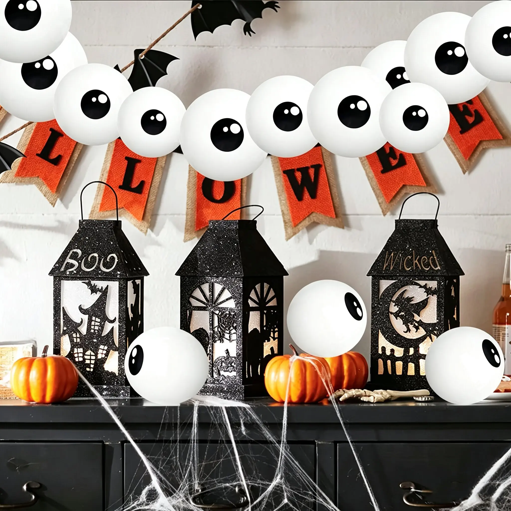 33Pcs 5 Inch Halloween Eyeball Latex Balloons, Spooky Fun Party Decor, DIY Animal Eye Craft Supplies for Halloween Party, Birthday & Halloween Balloon Garland