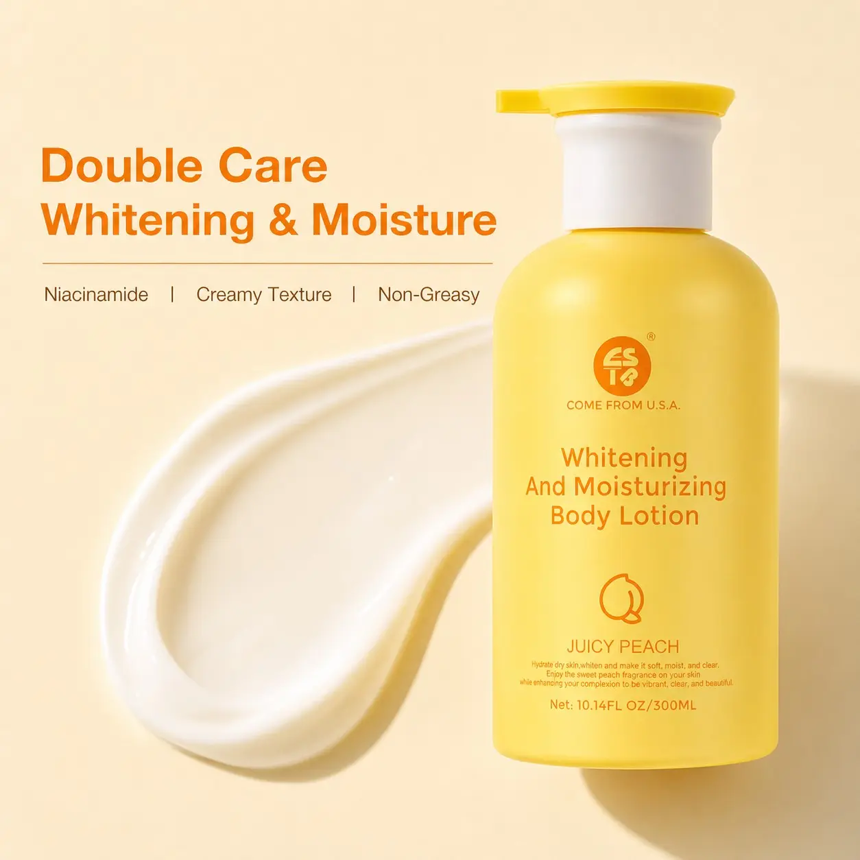Large Capacity 300ML Whitening Body Lotion, Hydrating Non Greasy, Four Scents (rose, Peach, Cherry Blossom, Thai Mango Lime), Macaron Series, Body Care