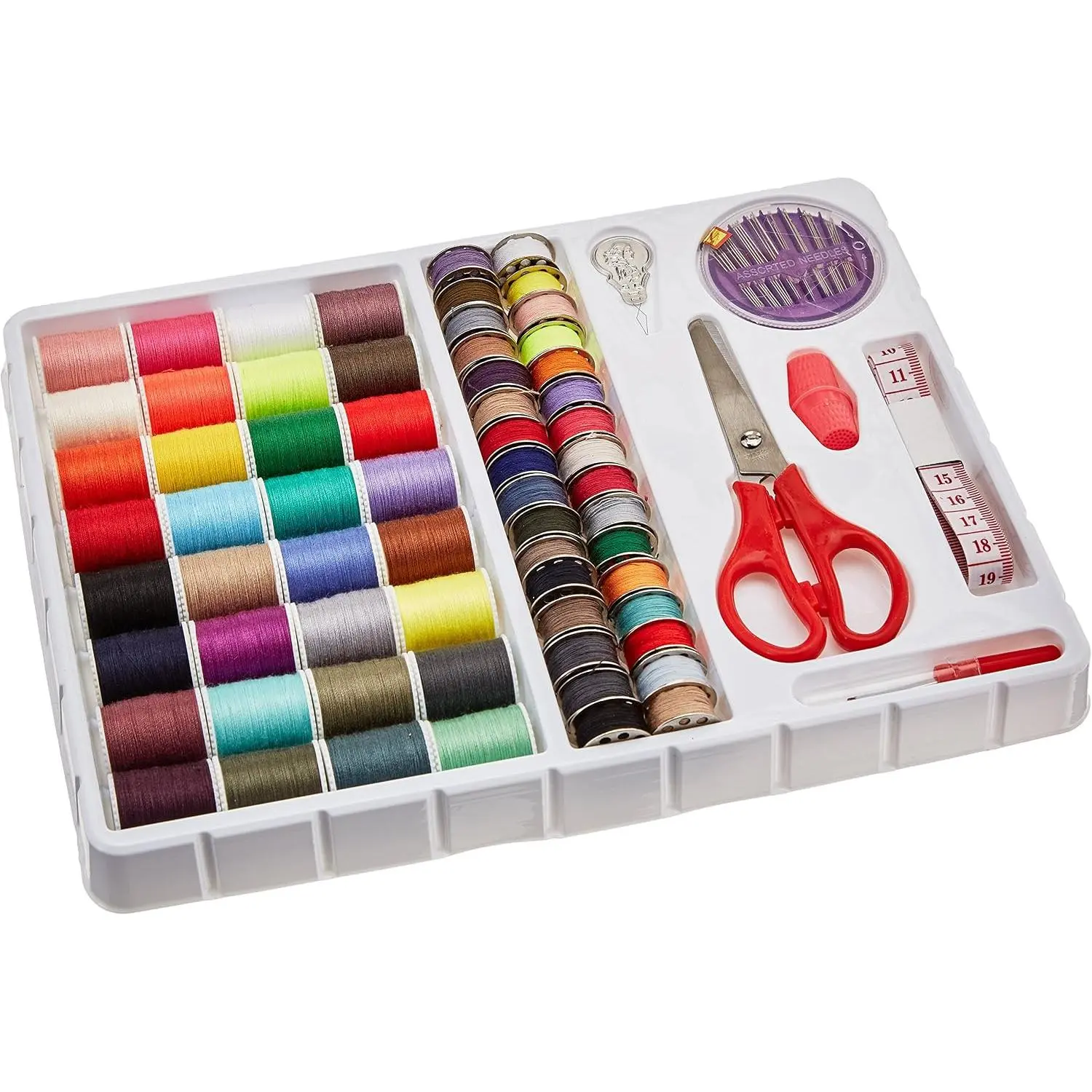 Sewing Kits with100 Pieces, 32 Bobbins in, 1.0-inches by 8.0-inches by 9.8-inches, Multi-Color