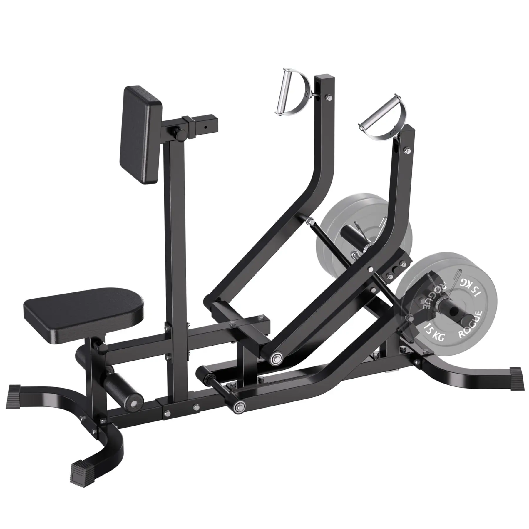 Chest Supported Seated Row Machine - Plate Loaded T Bar Row with Independent Arms and Rotating Handles - Upper Body Strength Training Equipment