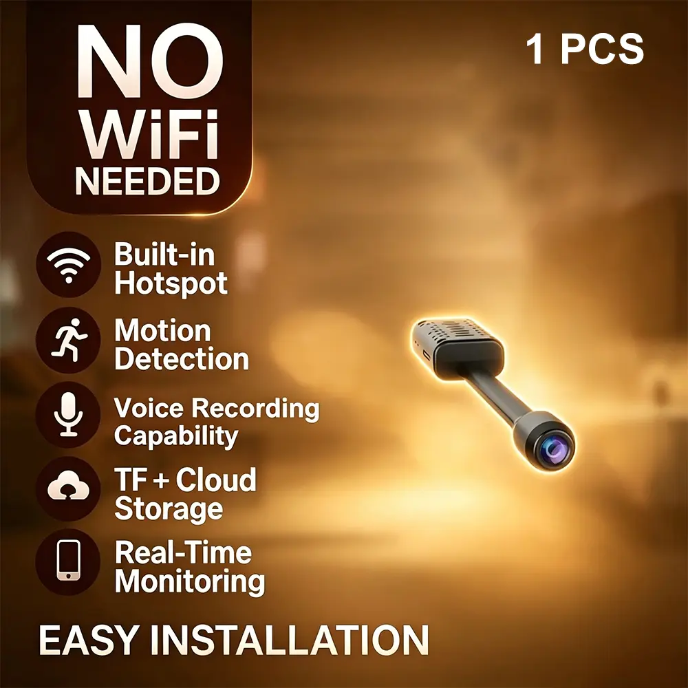YINGWEICAM Indoor Wi-Fi Security Camera - 1440P, No Charging Needed, 128G Max MicroSD Card Support, AP Hotspot Direct Connection, Intelligent Motion Detection, Cloud Storage, Adjustable Lens, Ad-Free App, Night Vision