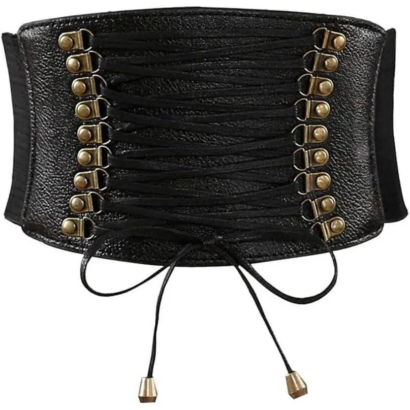 Womens PU Leather Belt High  Cincher Belt Corsets for   Wide Belt