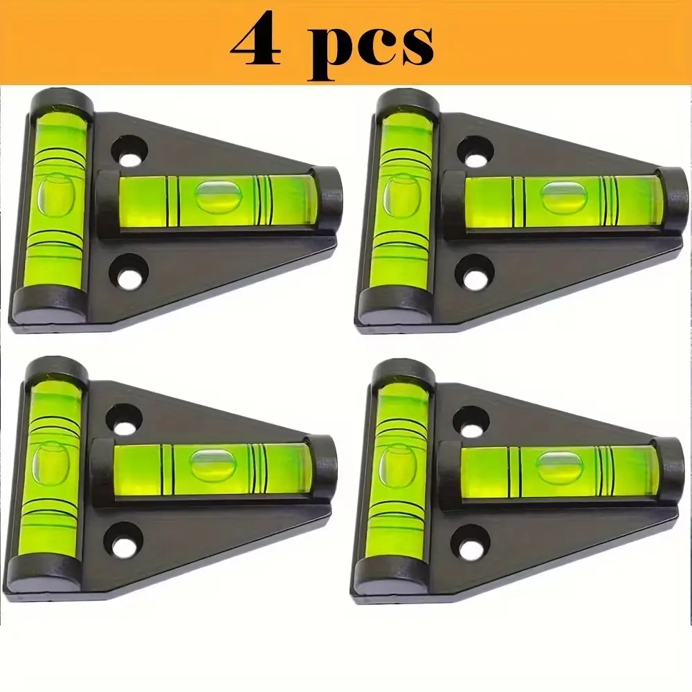 High Precision 4 Pack T-Type RV Levelers, Upgraded Bright Fluorescent Cross Bubble Levels, Professional Quick Leveling Tool for Travel Trailers, Must-Have Camping Accessories for Truck Camper Lovers! Made of thickened shatter-resistant integrated acrylic.