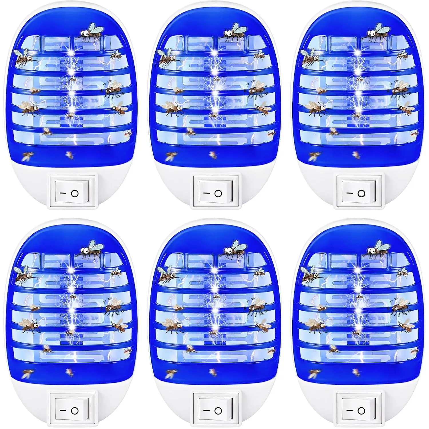 6-Pack 2026 Upgraded Indoor Plug-In Bug Zapper, Powerful UV Light Trap with 120V High-Voltage Grid, Silent 24/7 Continuous Performance for Gnats, Fruit Flies, Flies – Baby Room, Kitchen Use