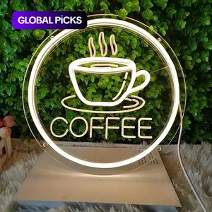 Coffee Cup Design Neon Sign, USB‑Powered 3D Coffee Cup Neon Light, Decorative Neon Sign for Home, Coffee Shop or Office, Modern Mood Lighting