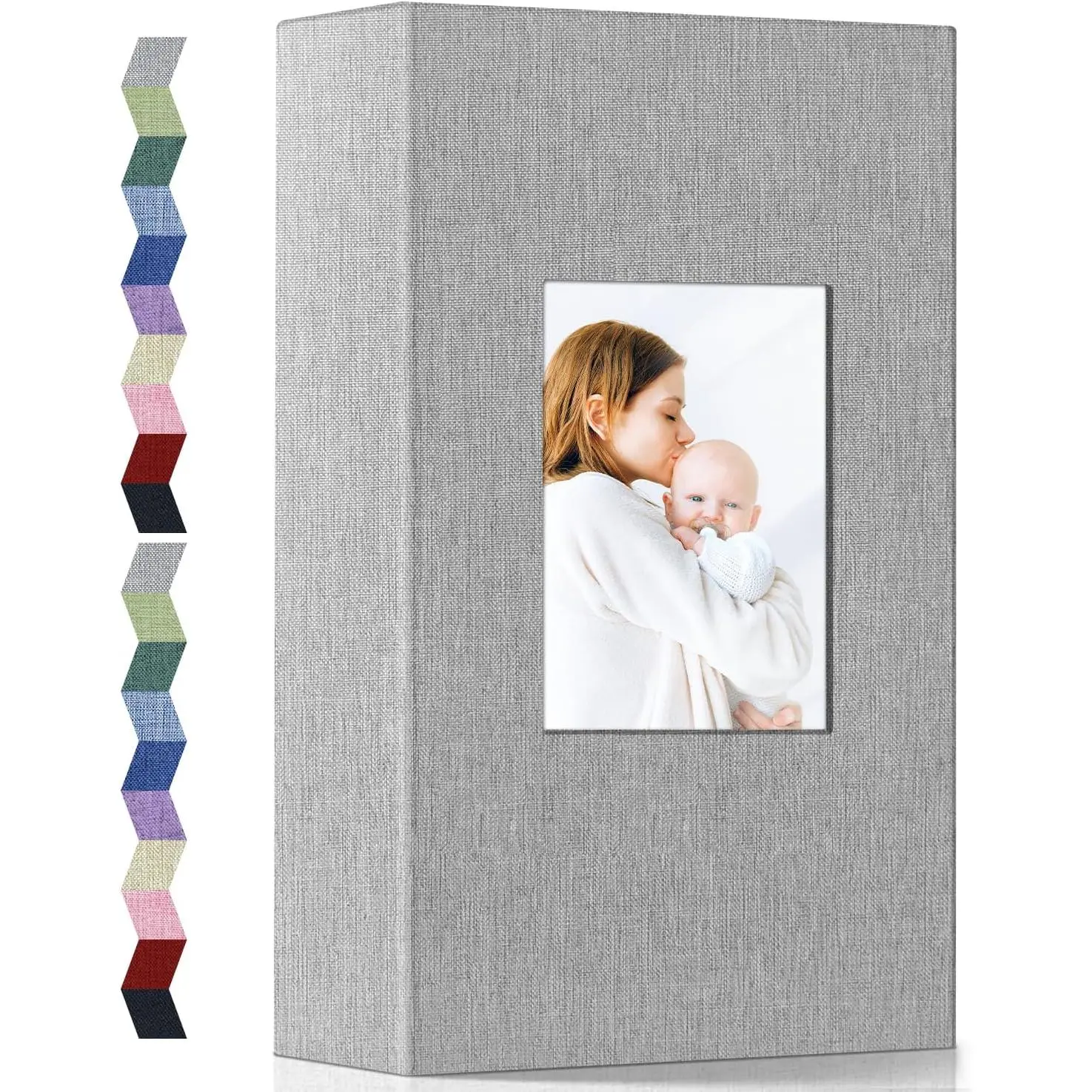 Photo Album 4x6-300 Photos Linen Cover Photo Books with 300 Horizontal Pockets,Slip-in Picture Albums for Family Wedding Anniversary Baby Vacation Pictures Gray