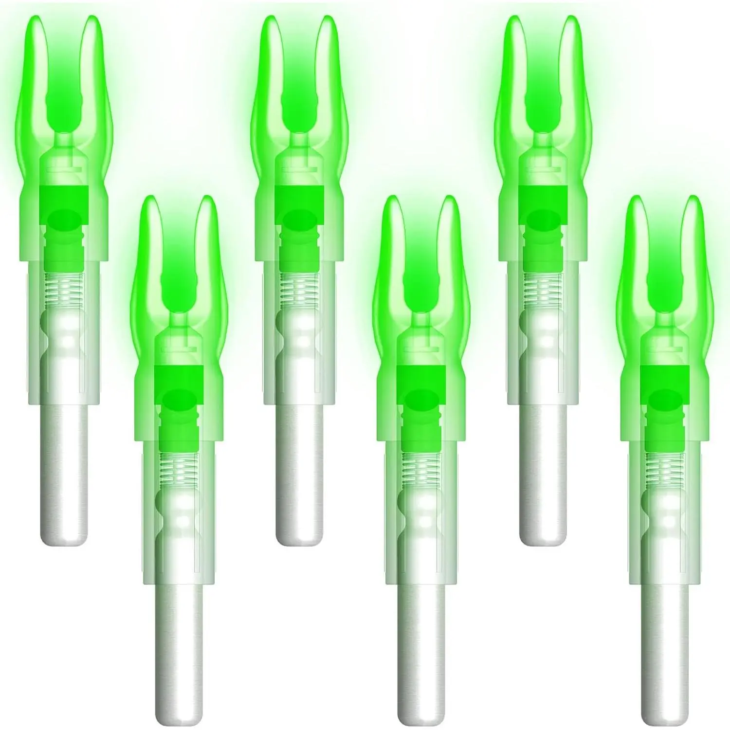 6-Pack Universal LED Lighted Arrow Nocks, High-Visibility Archery Gear for Hunting, Fits .244" Shafts, Screwdriver Included, Led Lighting