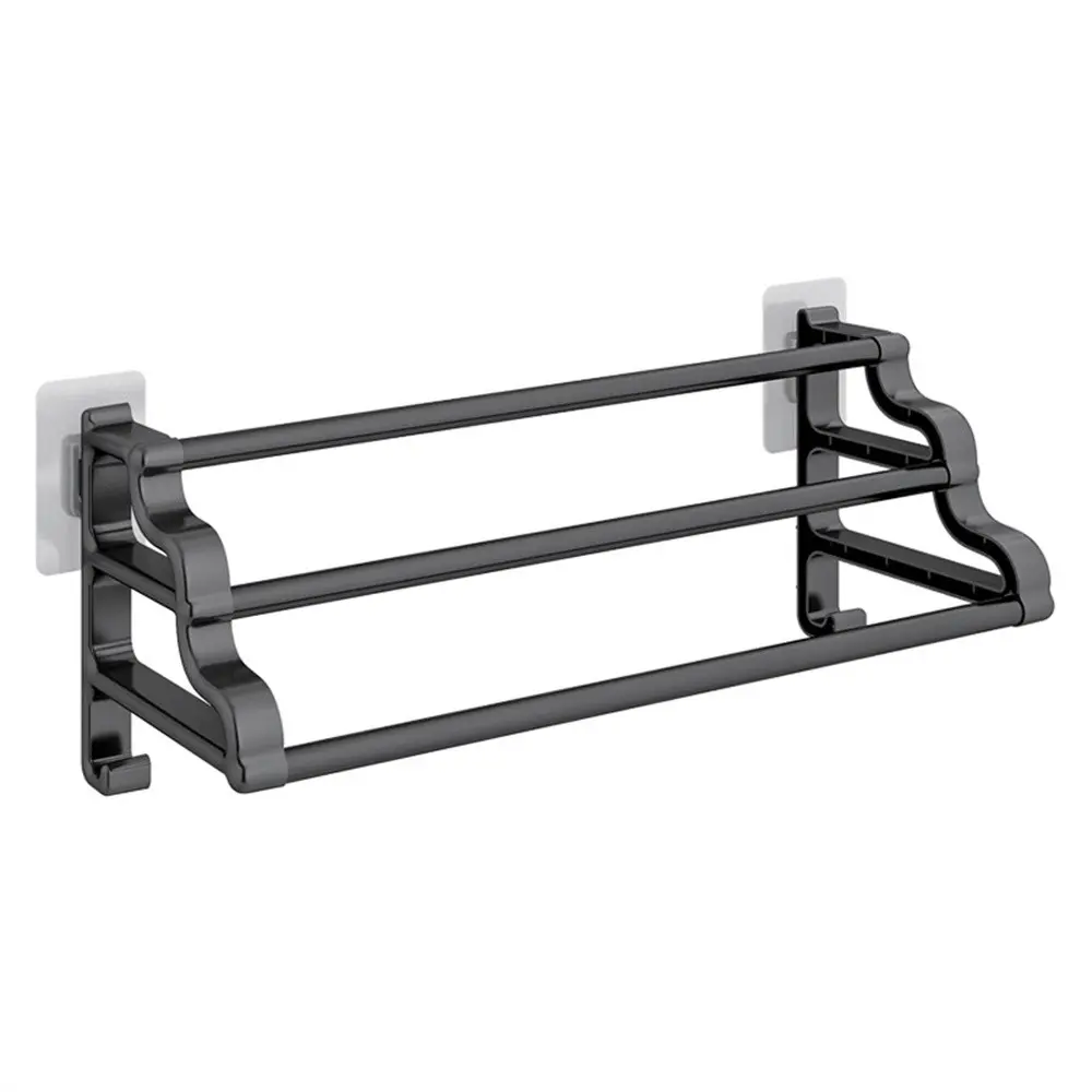 1pc Stainless Steel Towel Rack, Space-Saving Bathroom Organizer, Durable and Stylish, Perfect for Modern Bathrooms, Easy Installation
