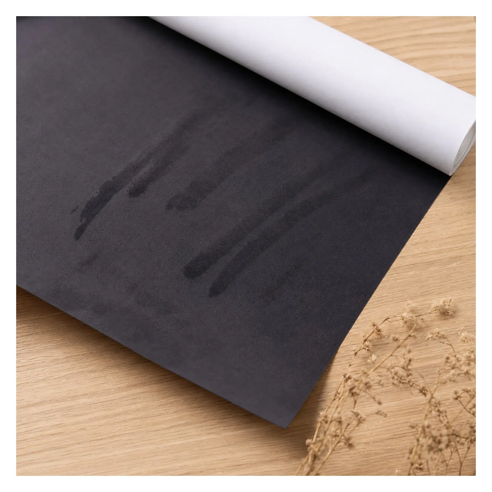 Black Microfiber Fabric Self-Adhesive Suede Look 16.5in x 59in, Suede Decorative Film for Car, Premium Synthetic LeatherGift