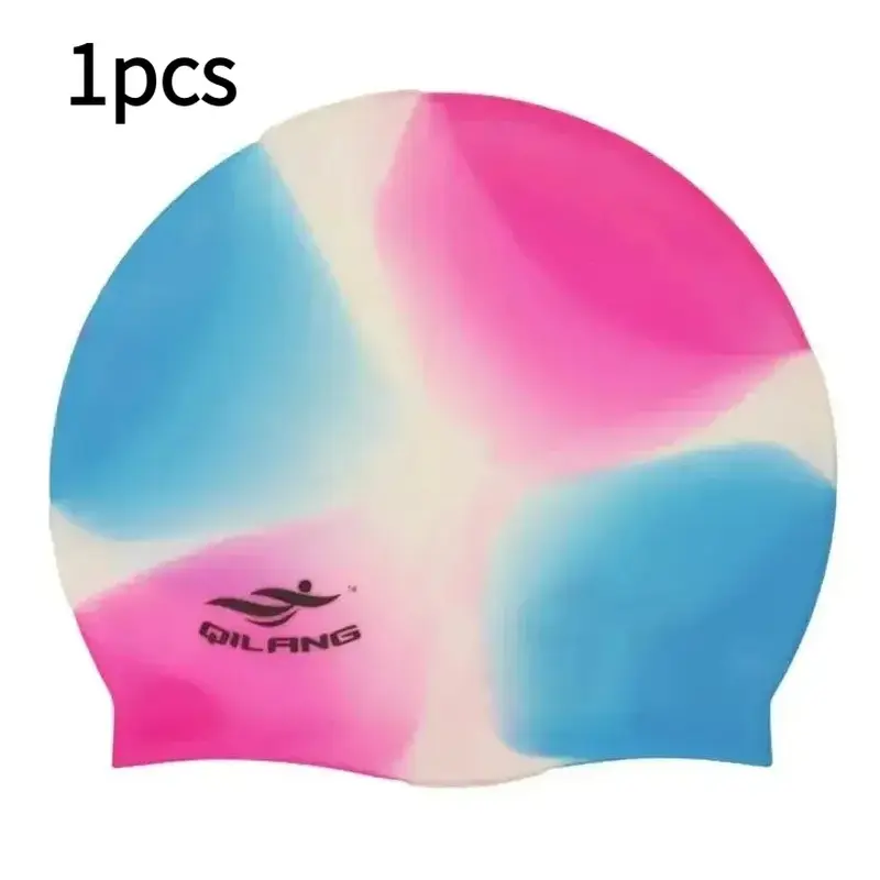 1 silicone material waterproof swimming cap for men, women, adults, children with long hair, diving and swimming equipment with elasticity