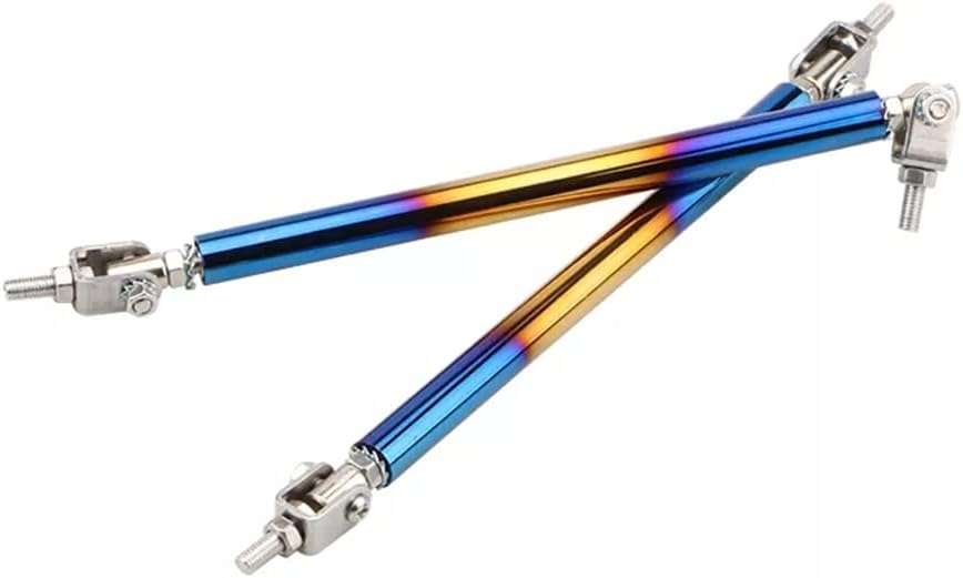 2 count  Adjustable Burnt Blue 7.87"-13" Front Lip Strut Rod Bumper Splitter Universal Tie Support Bars