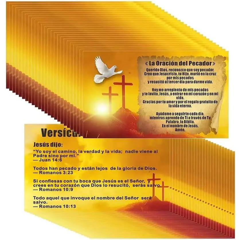 “200 Pcs Christian  Verse Cards, Spanish Prayer & Evangelism Cards for Gifts and Religious Events